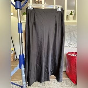 Black Midi Slip Skirt